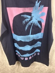 Chubbies Palm Wave Sunset Tank Top Navy Size Small S Graphic Summer Shirt NWT