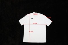 Joma Mens Solid White Short Sleeve Round Neck Athletic Soccer Blank T-Shirt L