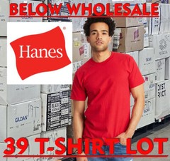 Below WHOLESALE Blank DiY T-Shirt – 39 3XL Deep Red HANES 5180Bulk Lot