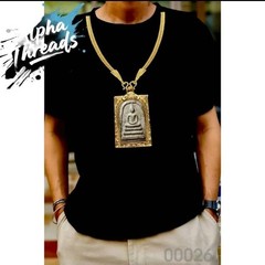 Amulet Thailand Printed Cotton T-Shirt – Black Size XXL