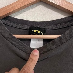 Vintage Batman Logo Distressed Cartoon Comic Promo T Shirt Chopped Size Medium