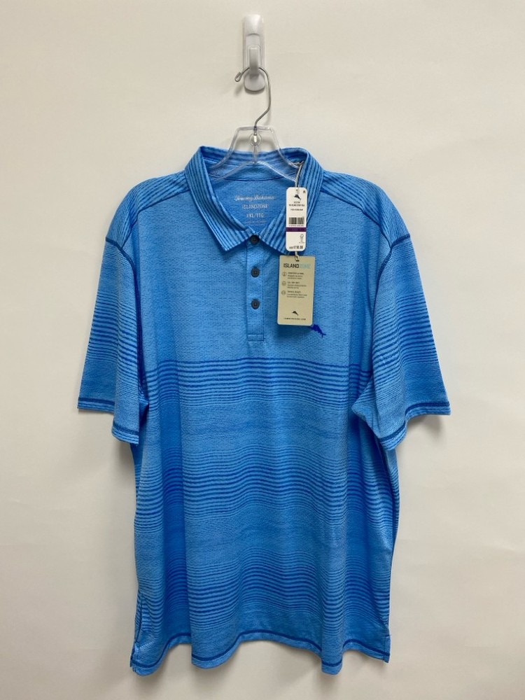NWT Tommy Bahama Size XXL Blue Polo Men’s Short Sleeve Shirt