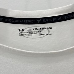 Under Armour Project Rock Break Through T-Shirt Mens XXL White Brahma Bull Gym