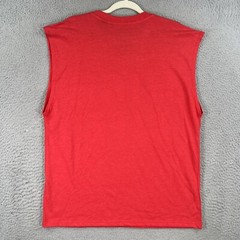 OVERSIZED Miller High Life Beer Shirt MENS Small 34/36 Red Sleeveless Muscle