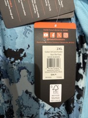 Habit Mens 2XL Summit View Hooded UPF 50+ Performance Layer Veil Camo Aqua Blue