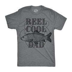 Mens Reel Cool Dad T shirt Funny Fathers Day Fishing Gift for Husband Fisherman