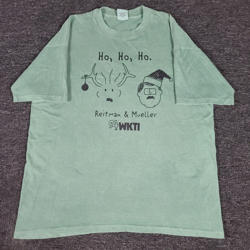 Vtg Reitman & Mueller Shirt Mens XL 94 FM Radio WKTI Christmas Theme Novelty Tee