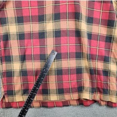 Vintage Dockers Flannel Henley Shirt Men’s XL Red/Yellow Plaid USA Made Grunge