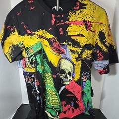 FaZe Clan Men’s Nuke Squad Skull Graphic T-Shirt Black Yellow Green Red Size L