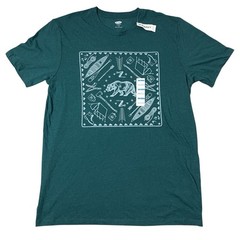Old Navy Camping Bear Graphic Tee L Green Outdoors Nature Casual Streetwear