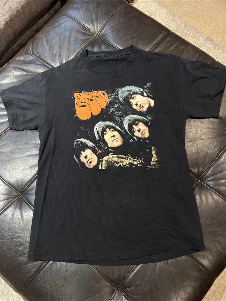 Vintage Y2K The Beatles Rubber Soul Album Cover M T-shirt