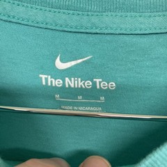 Nike Men’s Tee Short Sleeve Shirt Teal Blue Square Logo Swoosh Design Medium