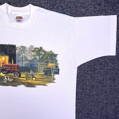 VTG 90s Common Ground Graphic Shirt Mens L White Single Stitched Dave Barnhouse