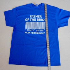 Father of Bride Shirt Mens XL Blue Short Sleeve Gildan Heavy Cotton Dad Wedding