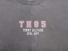VTG Y2K 90s Tommy Hilfiger Athletic 85 Black T-Shirt Mens Size L Grunge Faded