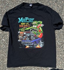 MOPAR RAT FINK KING OF HEMIS Graphic Tee Mens LARGE Hot Rod Shirt