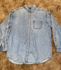 VTG 90s WB Store Looney Tunes Blue Jean Embroidered Shirt Bugs Bunny Sz XL