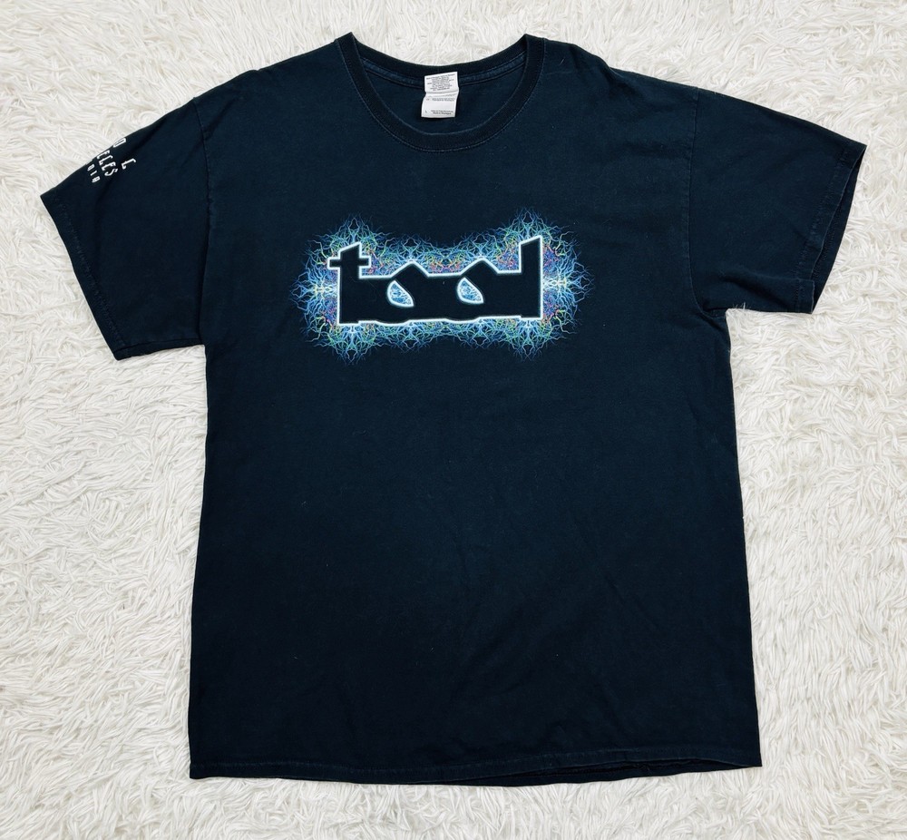 TOOL Los Angeles California Band Tee Alex Grey Flaming Eye Graphic Shirt Large