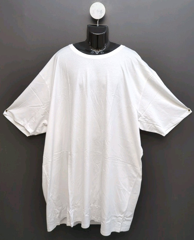 Bigdude Short Sleeve Plain Crew Neck Straight Hem T Shirt Size 7XL White