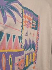 Vintage Vail Shirt Single-Stitch Art Large 90s Puff Print Colorful Fresh Produce