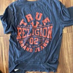 True Religion Men’s Short Sleeve T-Shirt Graphic Print, Size Small Blue And Red