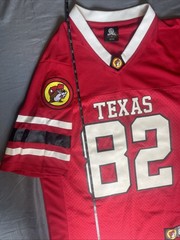 Buc-ees Football Texas #82 Beaver Small Slight-Oversize Fit Red Jersey