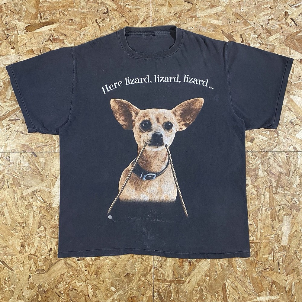 VTG 90s Taco Bell Here Lizard, Lizard, Lizard Black Single Stitch Shirt Size XL