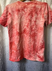 MENS SMALL HUDSON OUTERWEAR SHARK MOUTH TRIPPY PATCHES TYE DYE PINK SHIRT