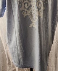 Express Light Blue Pima Cotton Floral Print T-Shirt Large