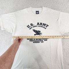 Vintage US Army Shirt Mens XL White 2nd Army Schools 1991 Tee Screen Stars Best