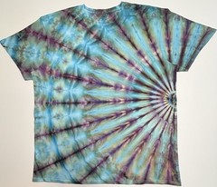 Handmade Ice Tie Dye Adult T-Shirt Unisex Size XL Blue Fan Folded Gildan Tee NEW