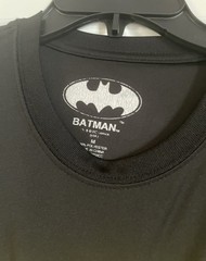 Batman Graphic Logo Crew Neck Knit Polyester Tee Long Sleeve M Black Yellow