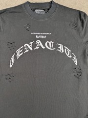 Tenaciti Studios T-Shirt Mens Large Black Ghost Graphic Distressed Streetwear