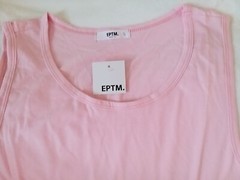 EPTM.Solid Color Long Length Curved Hem Tank Top – Pink -Size Small Set of Two