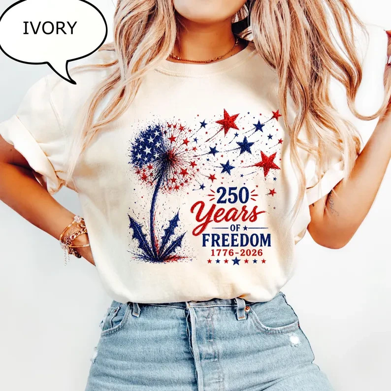 USA 250th Anniversary 1776-2026 Patriotic Freedom T-Shirt American Dandelion Tee