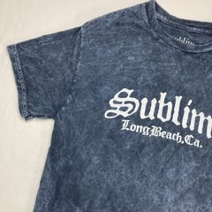 Sublime Shirt Mens Small Blue Mineral Wash Long Beach CA Boombox Graphic Band