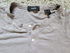 Mens Theory Henley Short Sleeve Tshirt – Medium – Light Purple