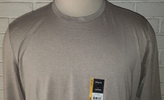 Men’s Athletic Works Tan Long Sleeve Crew T-Shirt Top Sizes S, M, L, XL,2X
