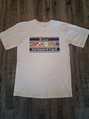 Vintage 90s Single Stitch White Commodore Cruise Line Enchanted Capri T Shirt XL