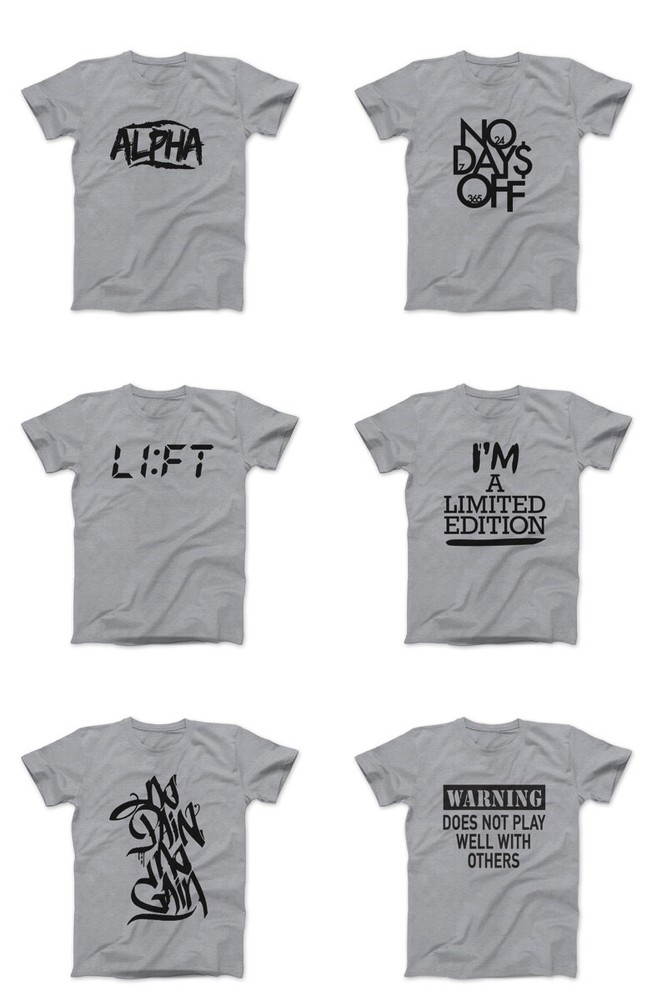 Mens Workout Gym T-Shirts With Motivational Sayings
