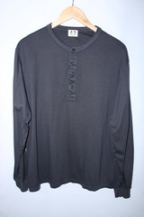 Wolf vs Goat Men’s XL Gray Long Sleeve Henley Neck T-Shirt Made in Italy