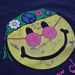 Vtg 90s Flower Child Smiley Face T Shirt Men XL Peace Sign Hippie Tee Streetwear