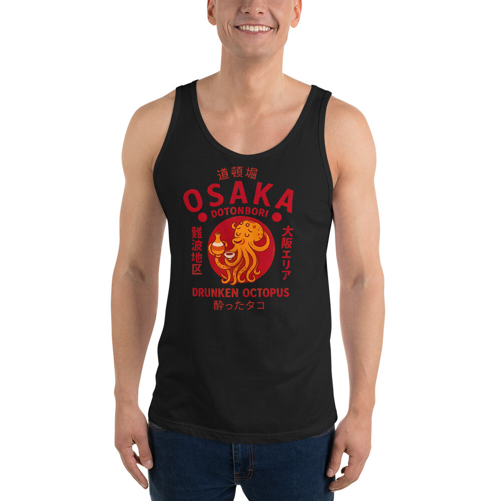 Drunken Octopus Osaka Tank Top Bella + Canvas DTG Print Japanese Style Tee
