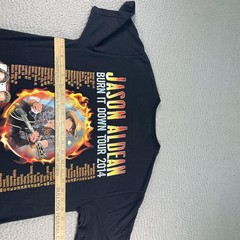 Jason Aldean Burn It Down Tour Shirt Mens Medium Black 2014 Country Music Fire