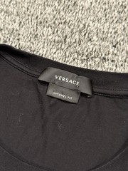 Versace Embroidered T Shirt Mitchel Black Crew Neck Short Sleeve Mens Size Large