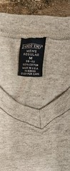 Lands’ End Shirt Mens Medium Gray V-Neck Cotton Made USA Short Sleeve Tee