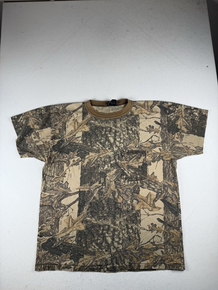 Vintage Ace Sportswear Camo Shirt Mens Large Single Stitch