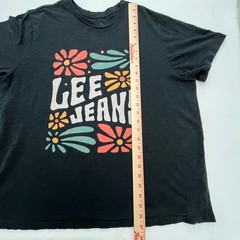 Lee Jeans Retro Hippie Flowers Graphic Spell Out T-Shirt Unixex Size 1X Cotton
