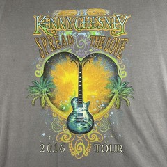 Kenny Chesney Spread The Love 2016 Tour Tee Men Large Gray Comfort Colors Shirt