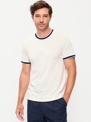 OLD NAVY Men’s Crew Neck Trim Ringer Pique T-Shirt Tee NWT, Many colors & Sizes